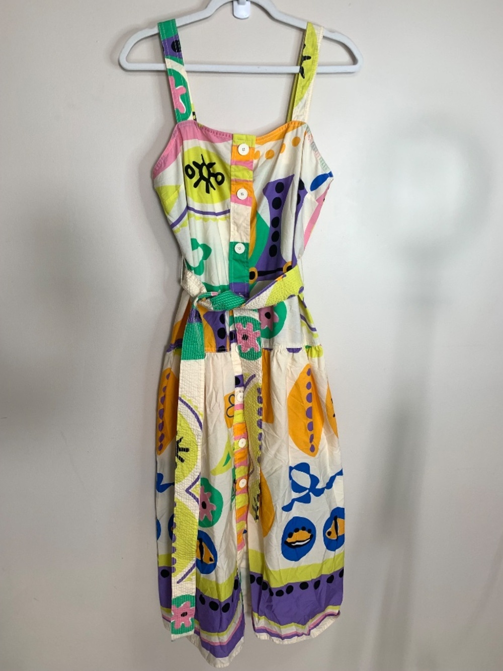 Zara Printed Colourful Button Front Midi Dress L - Picture 15 of 15